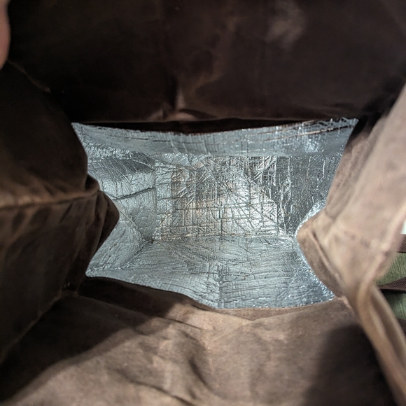 ASEBBO Insulated Lunch Bag 10L Waxed Canvas and Leather Cool Crossbody Bag - Picture 9 of 15